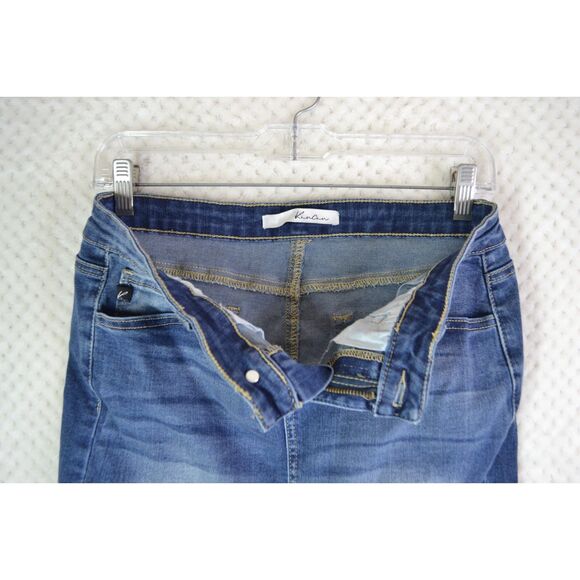 Kancan Women's 7/27 Medium Wash Released Hem Denim Mini Skirt - Picture 5 of 15